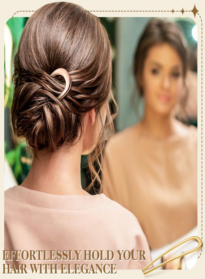 ProSuites 4 Pcs Large French Hair Styling Pins for Long Hair, 5.5 Inch Metal U-Shaped Hair Clips Forks Suitable for Women Bun Updo Hairstyle, 4 Colors - Image 3